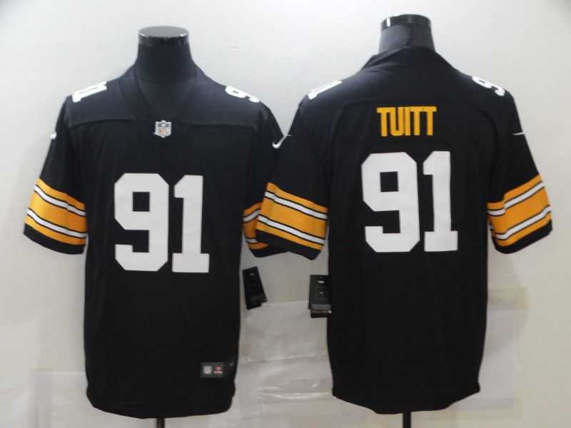 Men Pittsburgh Steelers 91 Tuitt Black Nike Limited Vapor Untouchable NFL Jerseys